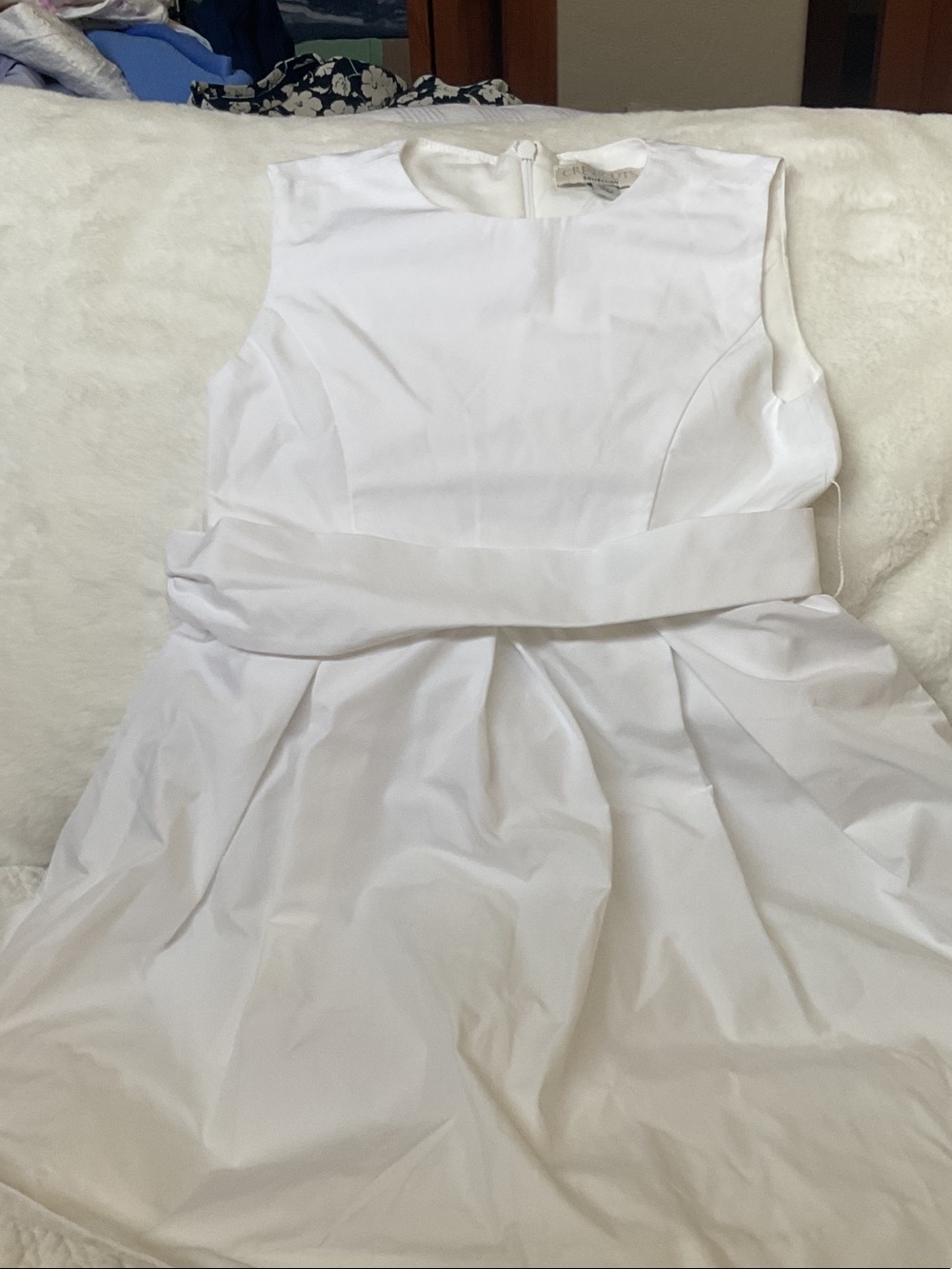 Crewcuts Girls' White Sleeveless Pleated Party Dress